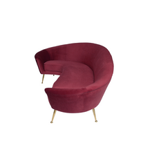 Monroe Curved Sofa - Burgundy