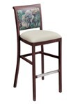 Hudson Dining Chair Stackable. Faux Leather Seat. Backrest in Blue fabric-0