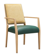 Rhyce Dining Chair Stackable. Faux Leather Seat. Backrest in Blue fabric2530-0