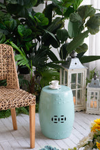 Aqua Ceramic Cut Out Stool 45cmh-1