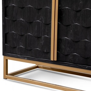 Patterned Black and Gold Sideboard