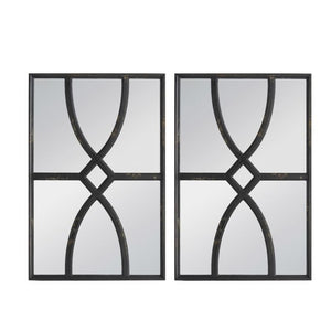 Set of 2 Black Carved Wall Mirrors-Find It Style It Home