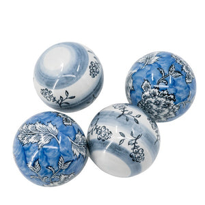 Floral 4 Decorator Ceramic Decorative Balls 4"-Find It Style It Home