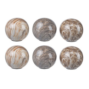 Brown Marbleized set of 6 balls-Find It Style It Home