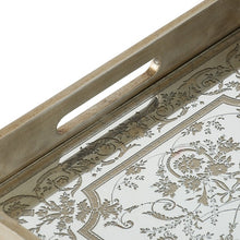 Floral Mirrored Rectangular Tray-Find It Style It Home