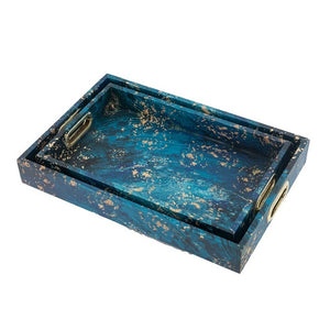 Set of 2 Blue Decorative Trays-Find It Style It Home