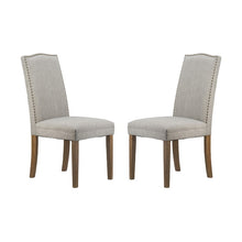 Studded Smoky Grey Armless Dining Chairs Set of 2-0