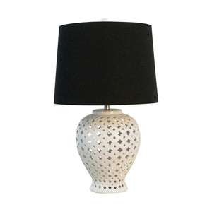 Lattice Tall Antique White Table Lamp Black-Find It Style It Home