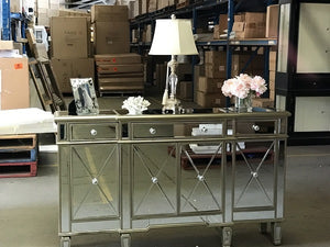 Mirrored Sideboard w/4 doors, 2 small drawers & 1 long drawer-Find It Style It Home