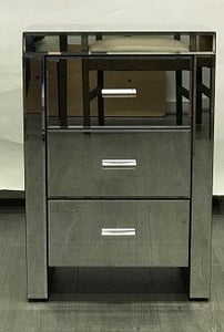 Mirrored Modern Bedside with 3 drawers-Find It Style It Home