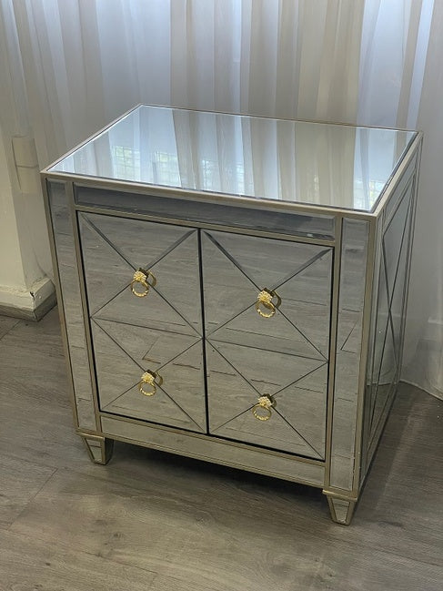 Criss Cross Front Bedside with gold handles-Find It Style It Home