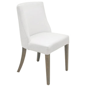Hamptons Dining Chair White chrome ring-Find It Style It Home