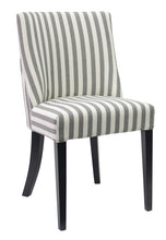 Hamptons Dining Chair Black & White Narrow Stripe with ring-Find It Style It Home