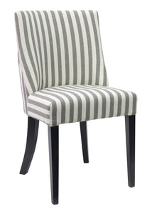 Hamptons Dining Chair Black & White Narrow Stripe with ring-Find It Style It Home