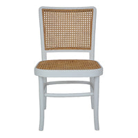 Palm Rattan Dining Chair White &amp; Natural