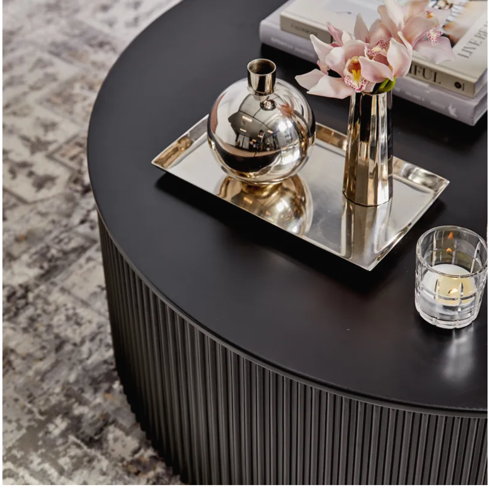 Chandra Round Coffee Table - Black-Find It Style It Home