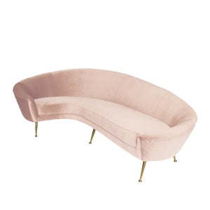 Monroe Curved Velvet Sofa - Rose Water