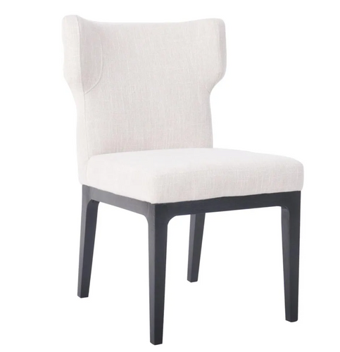 Dover Black Dining Chair - Natural Linen-Find It Style It Home