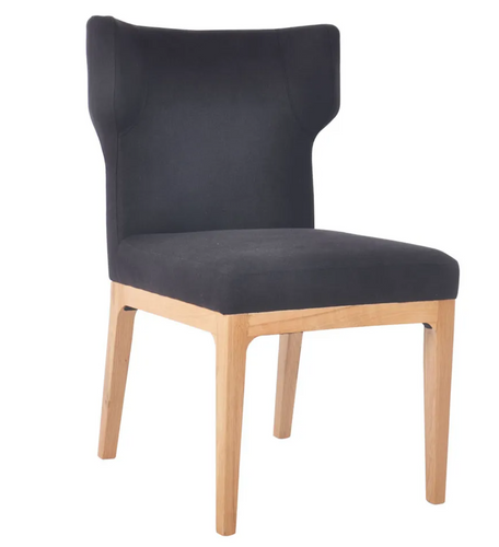 Dover Natural Dining Chair - Black Linen-Find It Style It Home