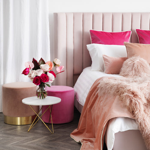 Lulu Bed - Petal Pink  Queen