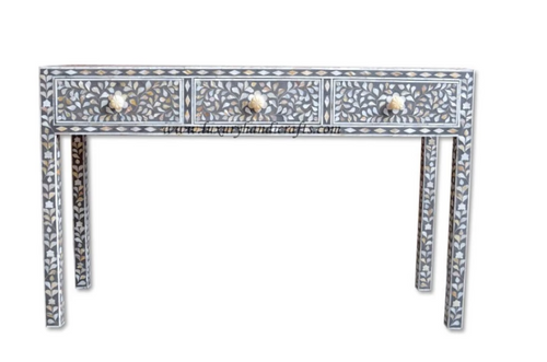 Mother of Pearl Inlay Console in Grey