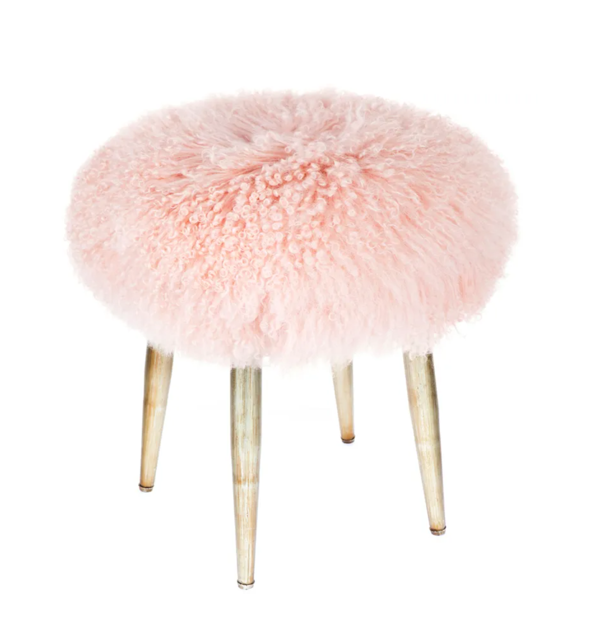 Juliette Mongolian Fur Plush Stool Rose Pink Find It Style It Home