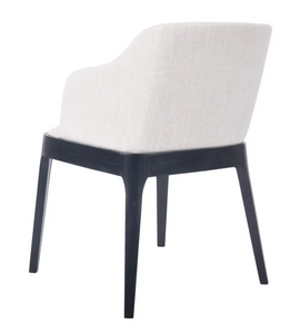 April Black Dining Chair - Natural Linen-Find It Style It Home