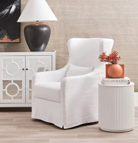 Chandra Round Side Table Table - White-Find It Style It Home