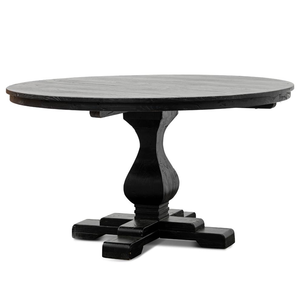 Reclaimed Round Dining Table 1.4m - Rustic Black