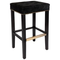 Boston Bar Stool - Black Suede-Find It Style It Home