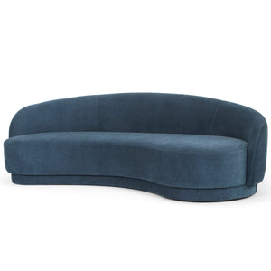 3 Seater Curved Sofa - Dusty Blue