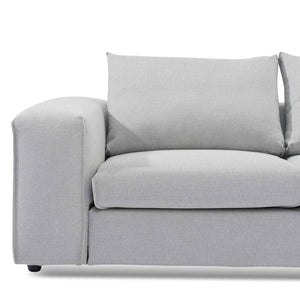 Bally 4 Seater Right Chaise Sofa with Ottoman - Light Texture Grey