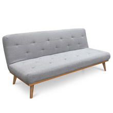 2 Seater Fabric Sofa Bed - Soft Grey