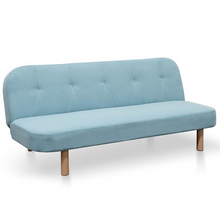 3 Seater Fabric Sofa Bed - Pacific Blue