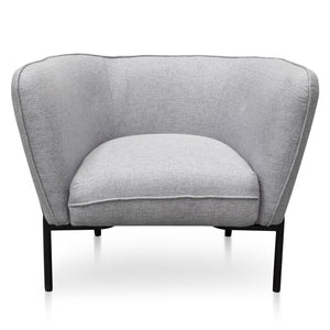 Armchair - Grey Fabric - Black Base