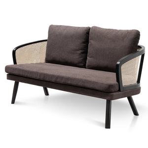 2 Seater Sofa - Smoke Brown Cushion - Natural Rattan