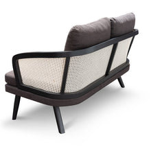 2 Seater Sofa - Smoke Brown Cushion - Natural Rattan