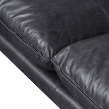 4 Seater Left Chaise Leather Sofa - Charcoal