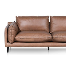 4 Seater Right Chaise Leather Sofa - Saddle Brown