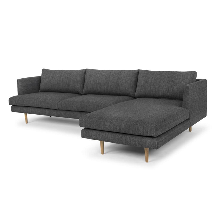 3 Seater Right Chaise Sofa - Steel Grey