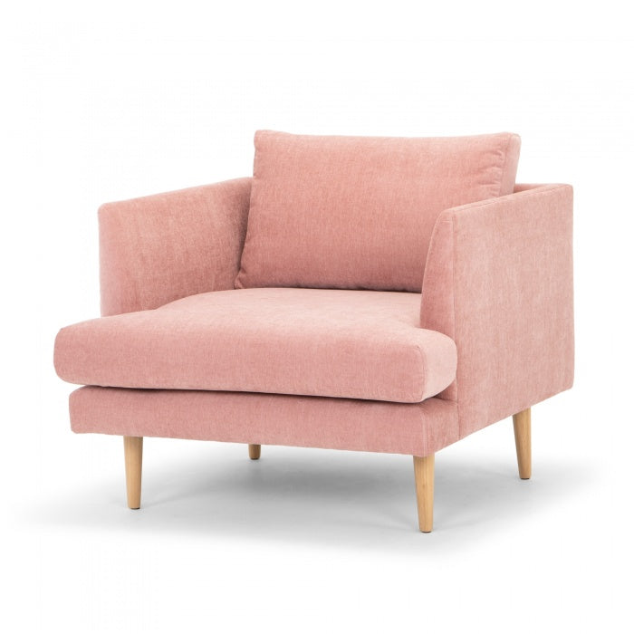 FA Armchair - Dusty Blush with Natural Legs