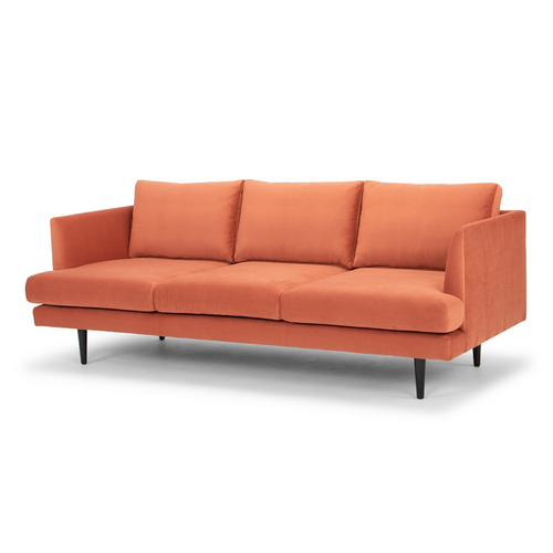Denmark 3 Seater Fabric Sofa - Dusty Orange